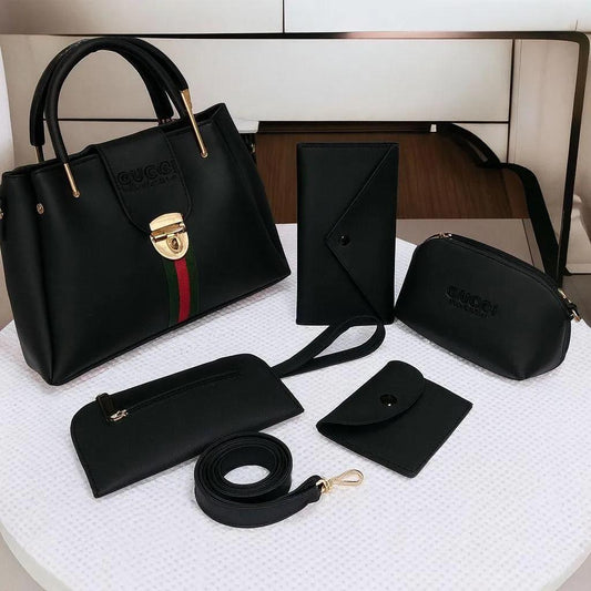 5 Piece Handbag Set - Black